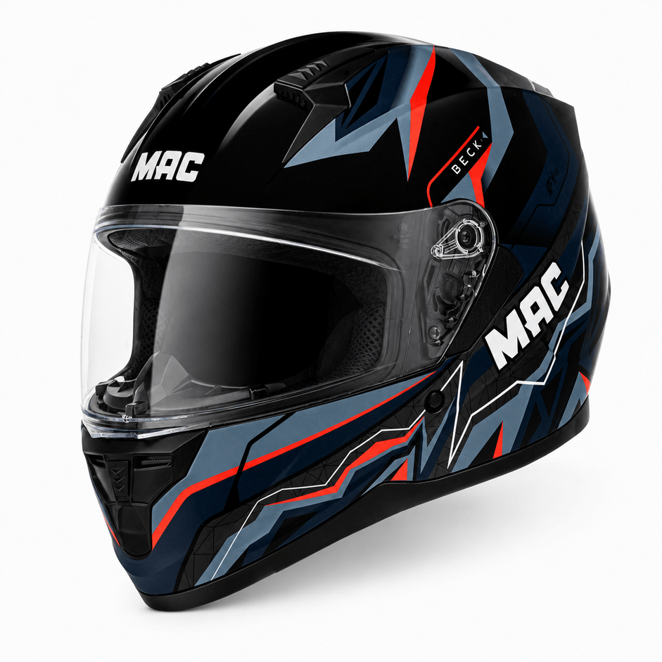 Casco MAC 067 Bass Beck Negro / Azul / Brillo